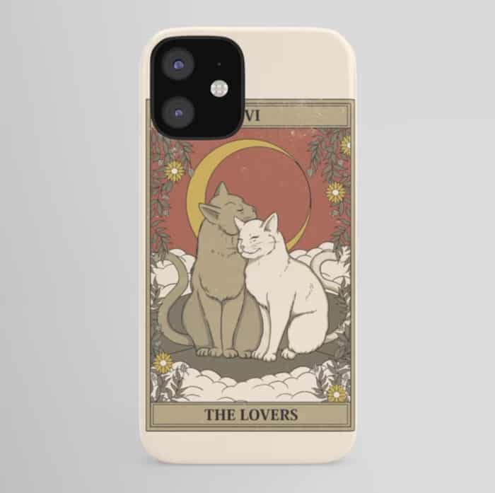 Gemini Zodiac Sign Gift Ideas - The Lovers Tarot Card Phone Case