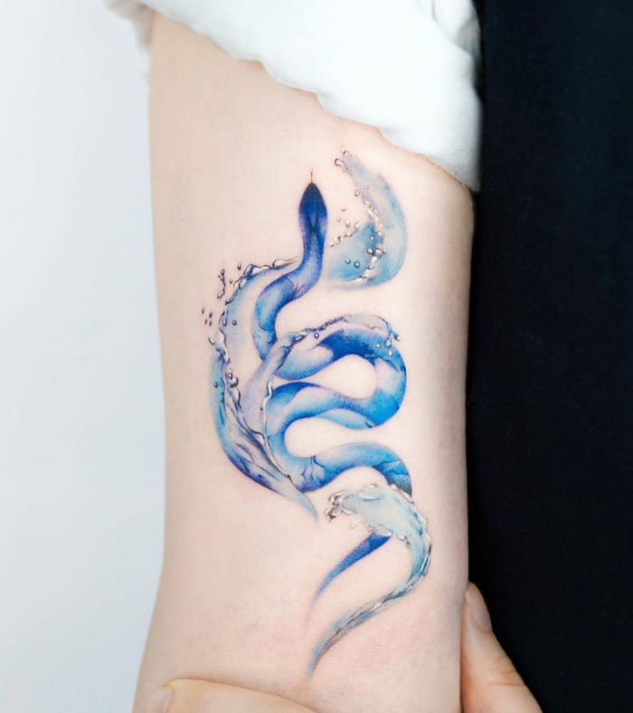 Blue Snake Tattoo