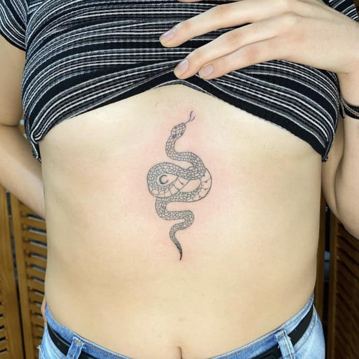 Snake Tattoos - moon