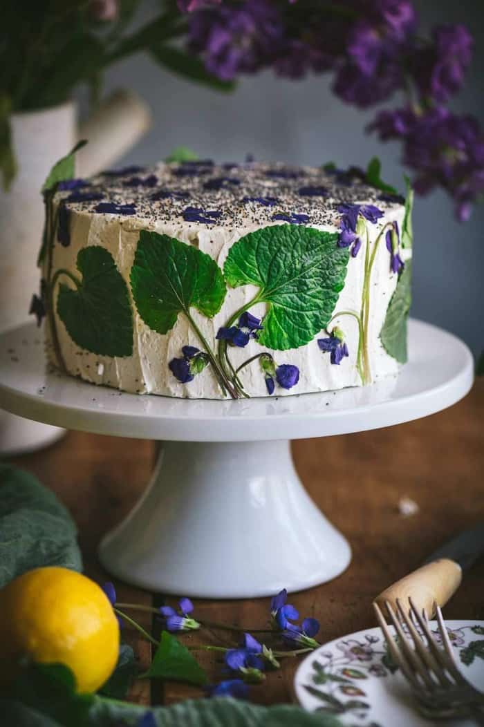 Ostara Recipes and Foods - wild violet cake