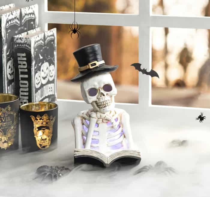 Best Halloween Decor 2023 - Reading Skeleton