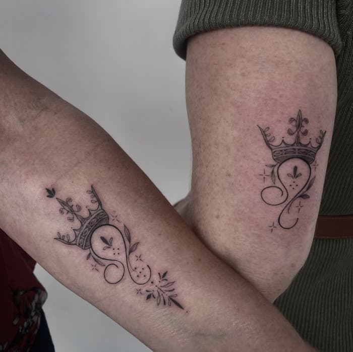 Leo Tattoos - couple tattoos