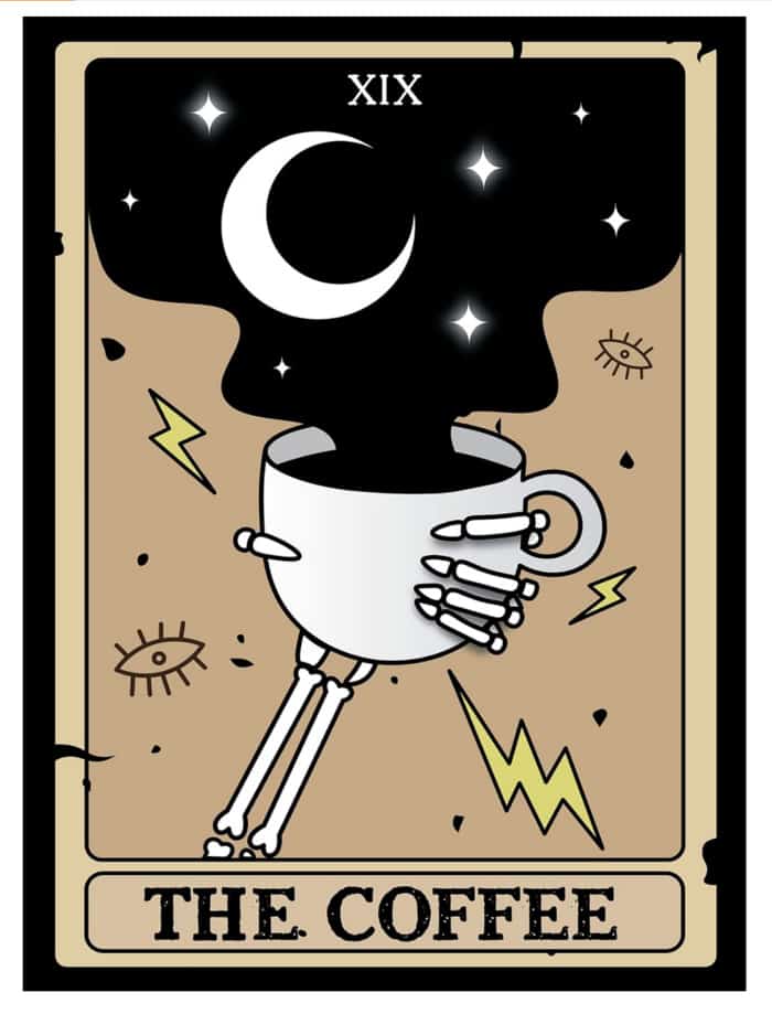 Gifts for Witches - Coffee Tarot Card Magnet