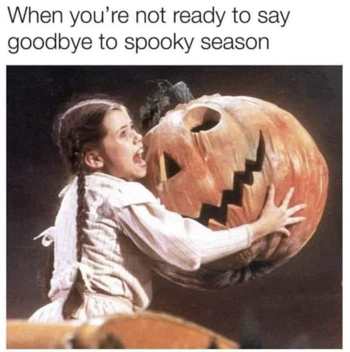 not ready to let go of spooky season pumpkin
