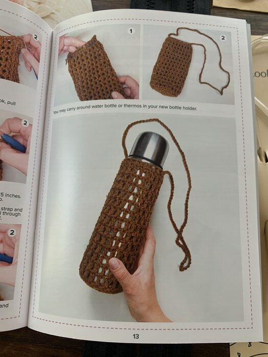 Hooks and Needles crochet project - water bottle holder