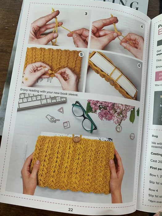 Hooks and Needles knitting project - book holder