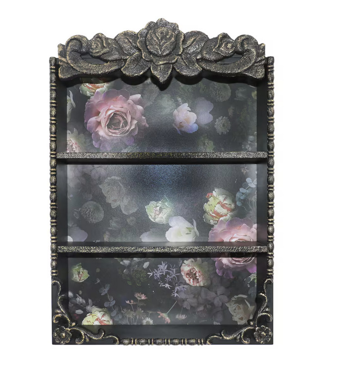 Dark Cottagecore Floral Shelf