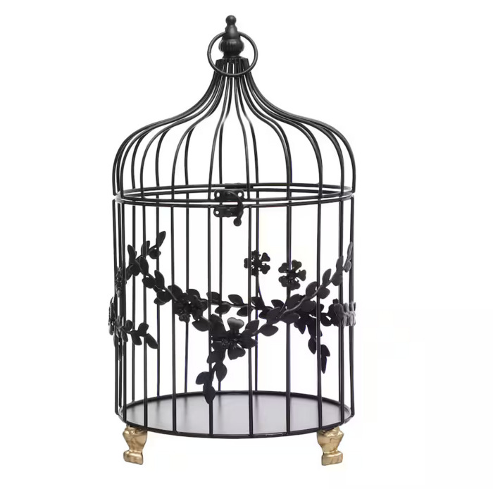 black iron birdcage decor