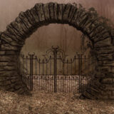 spooky stone gate
