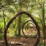 forest sculptures made from branches