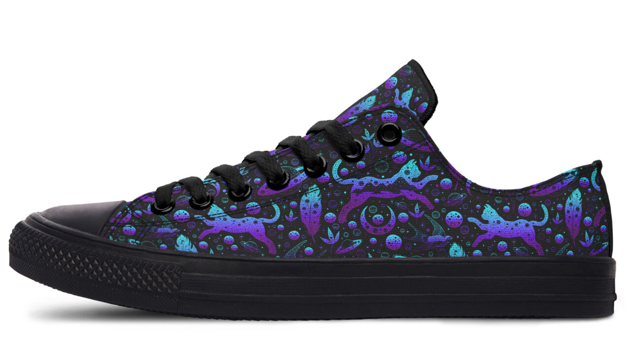 Pastel Goth Galaxy Cat Low Top Sneakers
